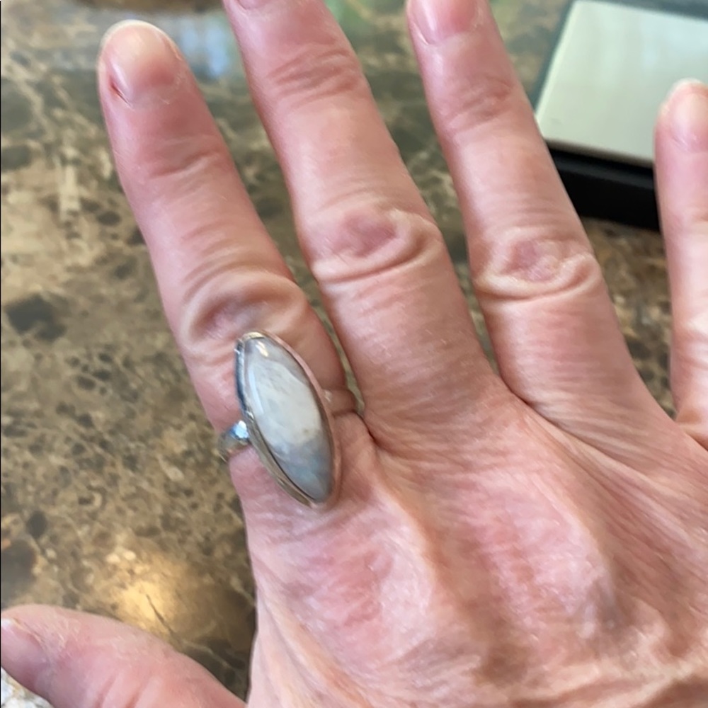 Sterling silver moonstone ring